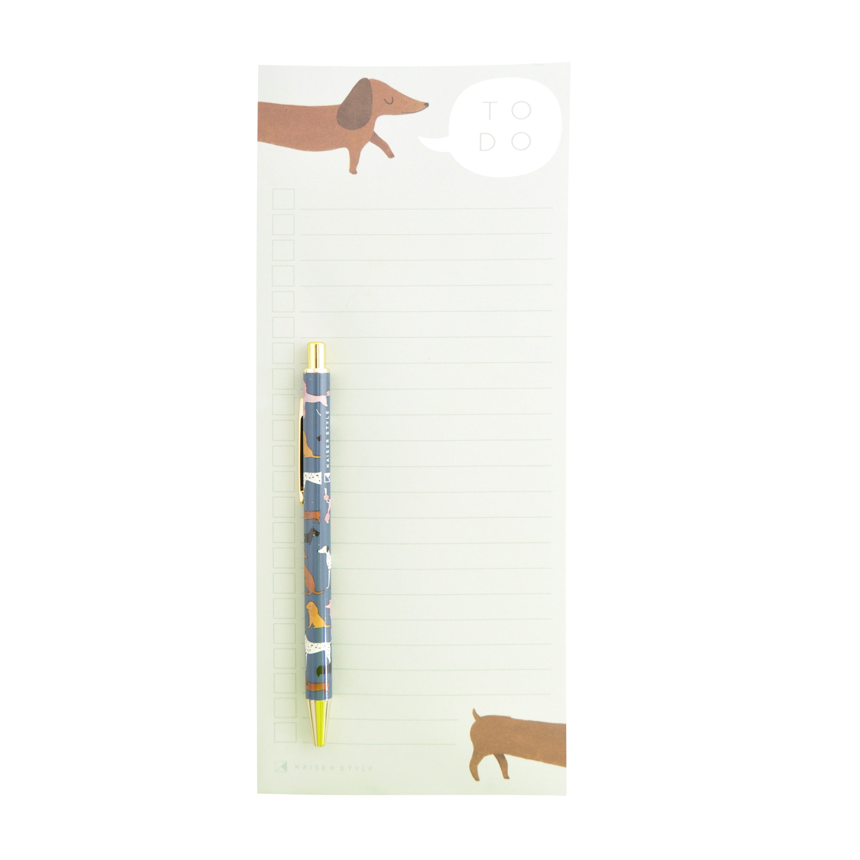 List Notepad With Pen - Dachshund